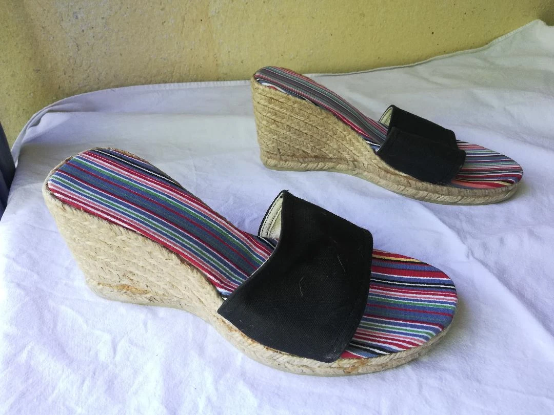 Zwarte espadrilles muiltjes met hoge hakken en wighak maat 38 - nieuw – photo 9